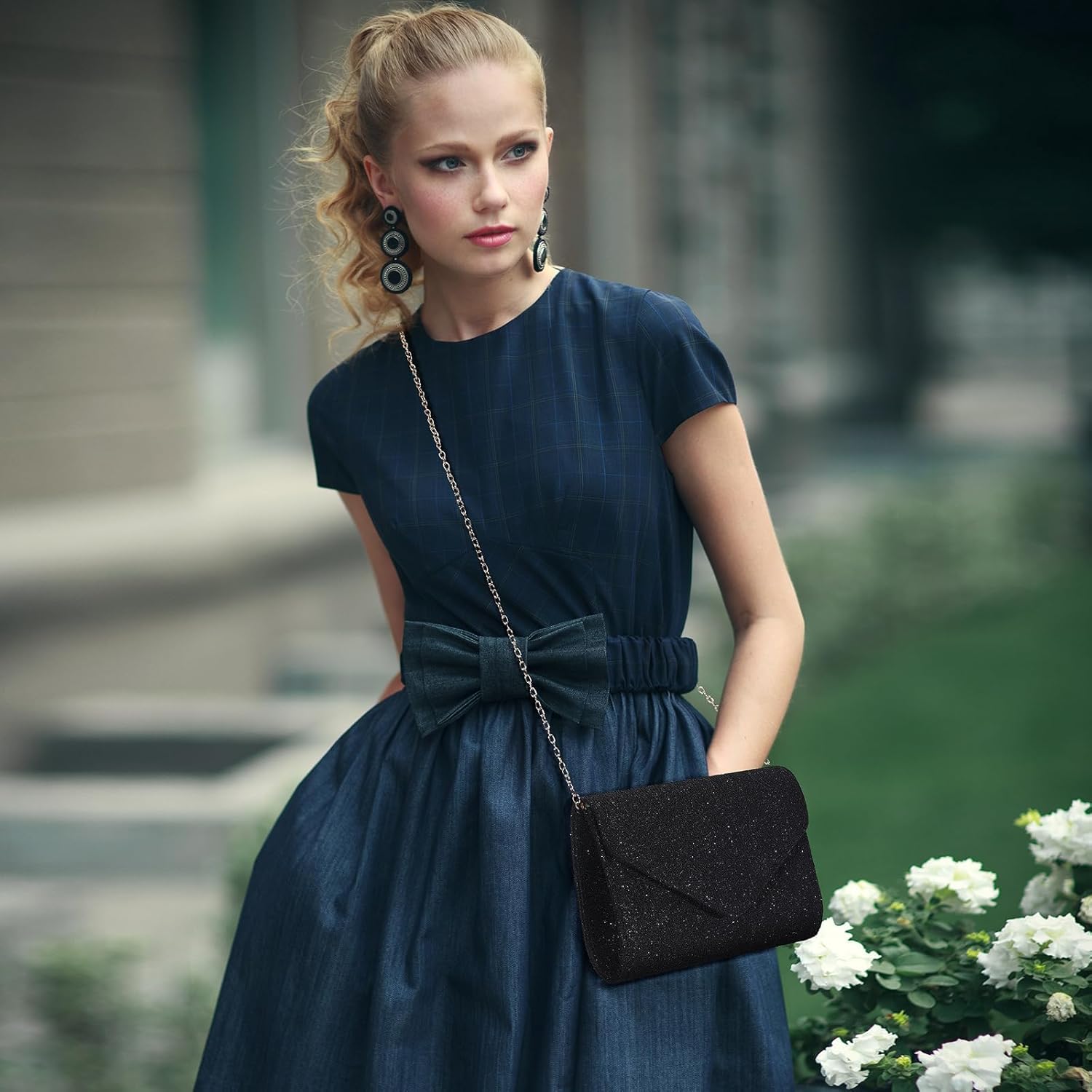 UBORSE Evening Bag Lace Clutch Purse for Women Formal Elegant Envelope Wedding Party Cocktail Crossbody Shoulder Bag - Image 7