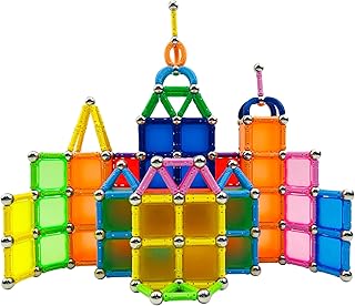 Jokooan Magnetic Building Blocks, 174 Pieces Magnetic Sticks Building Block Toy, Construction Toy, Children's STEM Learning Toy, Intelligence and Brain Training Set for Adults and Children