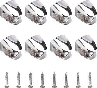 UFURMATE Glass Shelf Bracket, 8Pcs Adjustable Wall Mounted Glass Clamp Brackets Zinc Alloy Glass Shelf Holders Clamp Clip Supports for 5-9mm Glass Acrylic Wood, Polished Chrome