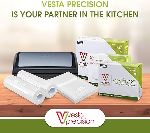 Miniatura 8 de Sellador al vacío de Vesta Precision - Vac n Seal Elite con bolsas y rollos de sellado al vacío de inicio extiende la frescura de los alimentos modo