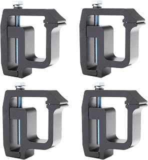 Etetost 4 Pack Truck Camper Shell Mounting Topper Clamp, Truck Ladder Racks Cap Clamps for Ford F150 F250 Chevy Silverado Sierra 1500 2500 3500 Dodge Dakota Ram 1500 2500 3500, Heavy Duty (Black)