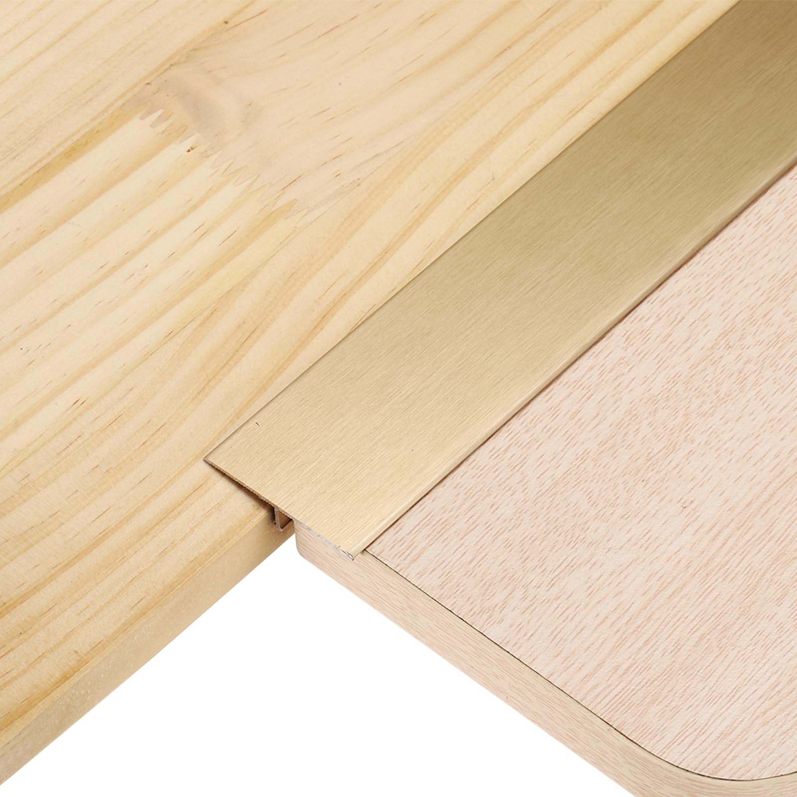 sourcing map 3Pcs 4ft x 1.57" T Molding Floor Transition Strips, Aluminium Alloy Vinyl Flooring Gap Trim for Joining Laminate Planks Tiles Floor Gaps, Brushed Bronze