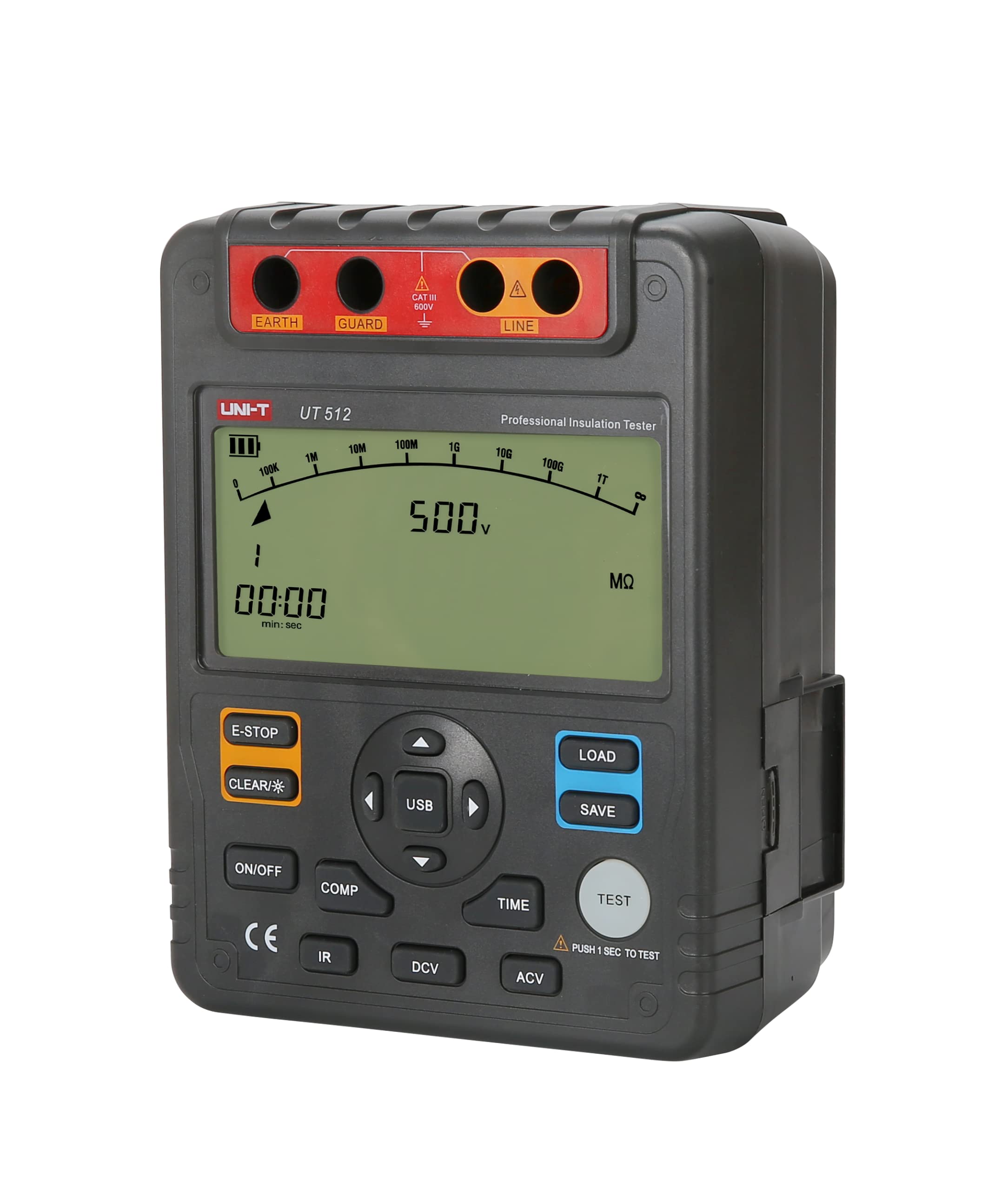 UNI-T UT512 Isolationswiderstandstester, 500 V, 2500 V, 9999 Anzeige PI/DAR-Messungen, Vergleich, obere und untere Grenzwerte