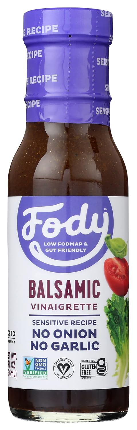 Fody Food Co Balsamic Vinaigrette Dressing, No Onion, No Garlic, 8 Fluid Ounces (Pack Of 6)