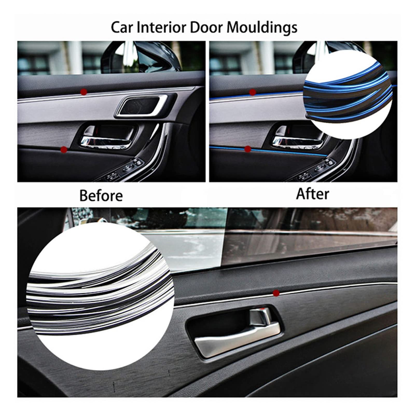 Bande Déco Voiture 5m PVC - Violet - Garniture Intérieure/Extérieure - Protection Et Style