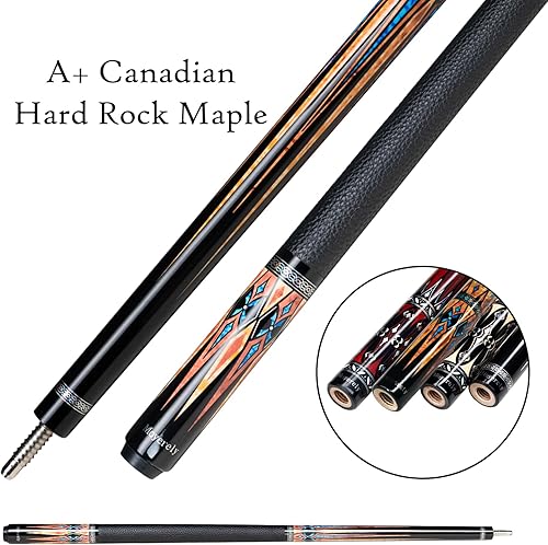 Miniatura 74 de Taco de piscina de fibra de carbono,Palo de taco de desviación baja de 0.465 in/0.492 in, palo de piscina profesional con estuche