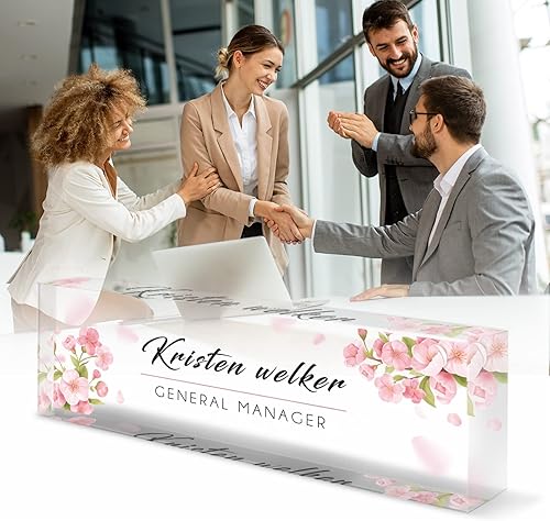 Miniatura 7 de Placa de nombre de escritorio personalizada, placa de identificación acrílica personalizada para decoración de escritorios, regalos de