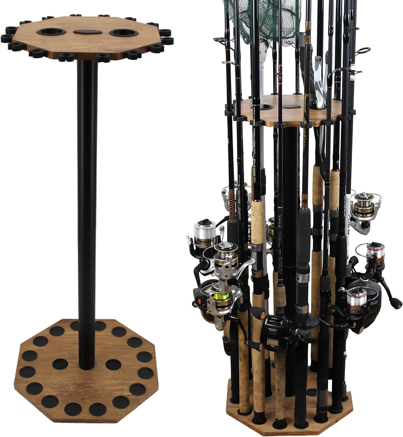 Rush Creek Creations 16-Rod Round Fishing Rod Holder for Garage, Tackle Box