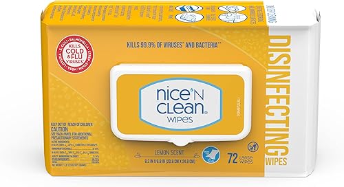 Miniatura 8 de Nice 'N Clean Toallitas desinfectantes para superficies de 72 unidades  Limpia y desinfecta superficies del hogar y la cocina  Aroma a limón