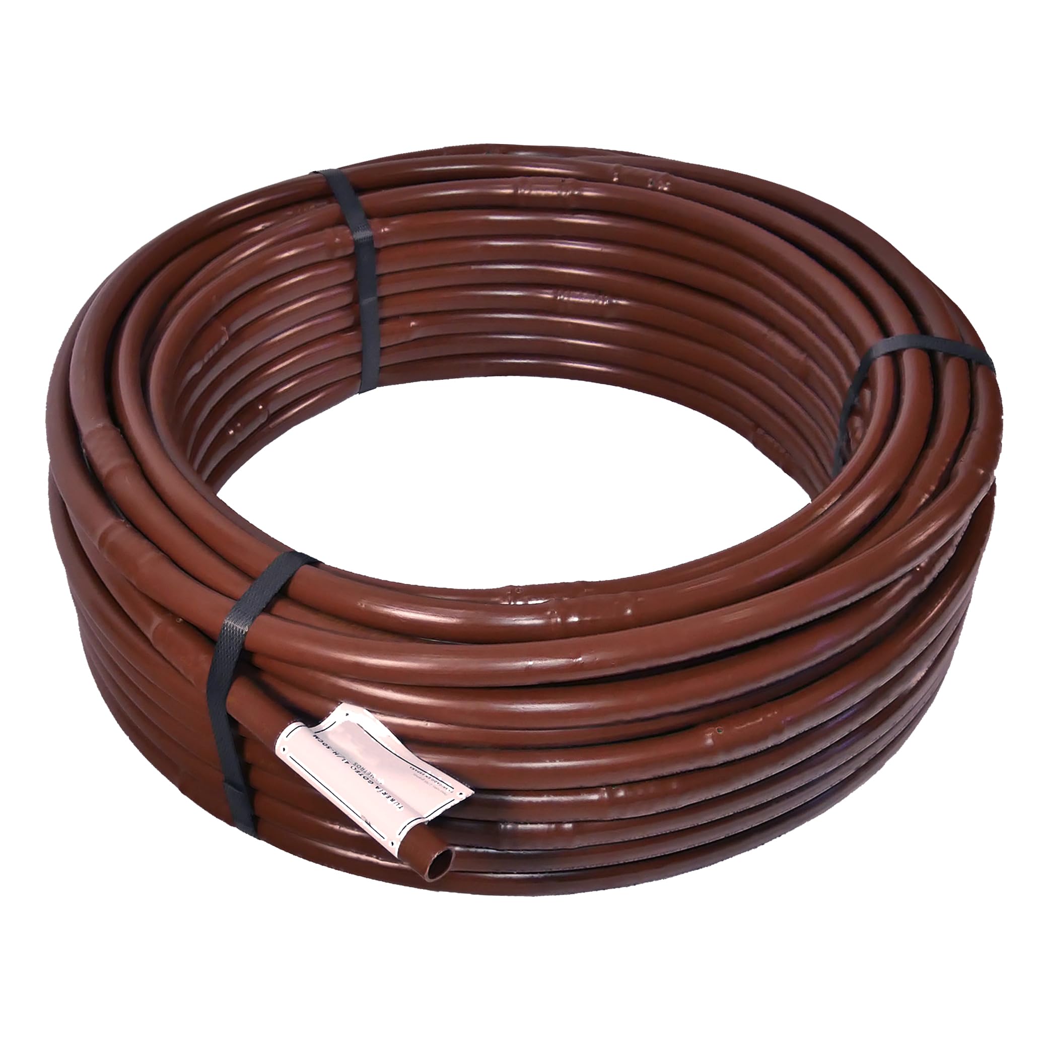 50 metros x Tubería Riego por Goteo Marrón | Goteros Integrados 4L/h cada 33cm | Sistema de Riego para Jardín y Huerto | Manguera Paisajística