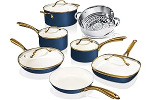Gotham Steel Pots and Pans Set - 12-Piece Ceramic Cookware, Non-Stick, Oven...