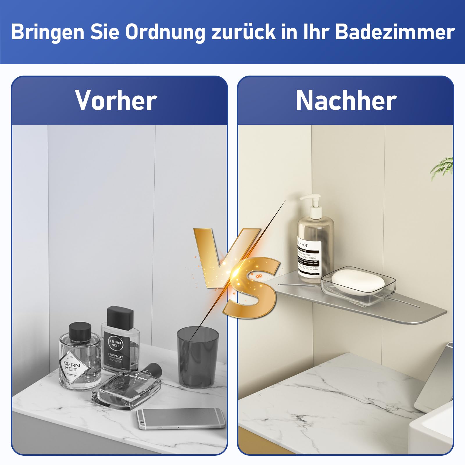Eck Duschregal SUS304 Edelstahl, Duschablage für geflieste Wände | 3 mm Stärke Eckregal Dusche, Badezimmer-Organizer Eckregal, 305 mm Shampoohalterung für die Dusche, 2 Stücke,Gebürstet