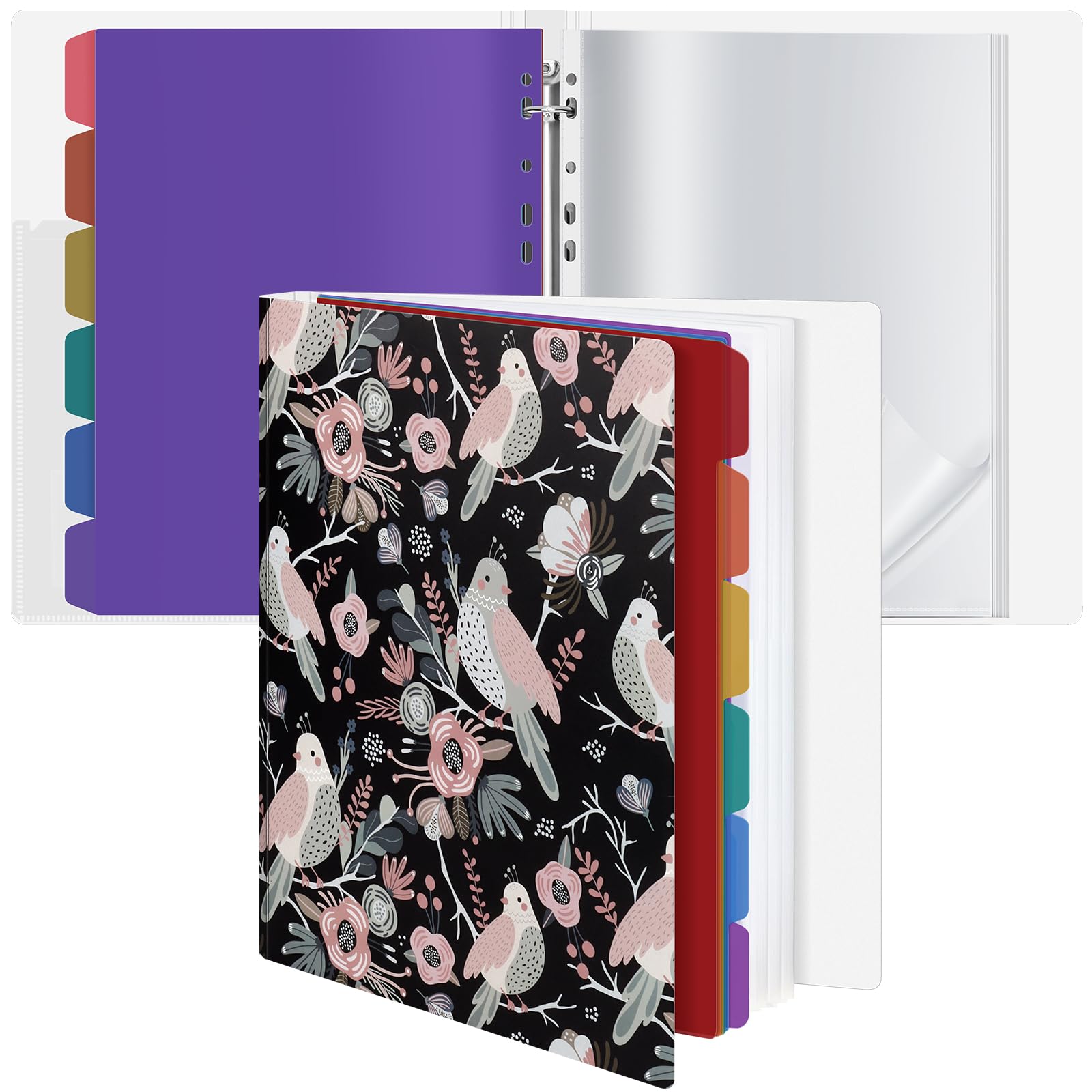Uquelic Presentation Ring Binder, Display Folder with 40 A4 Punched Pockets