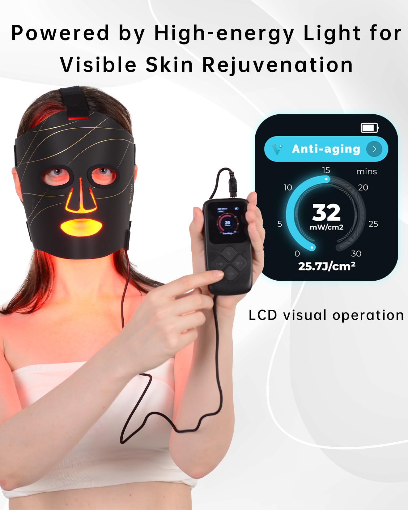 Amazon.com : Red Light Therapy Mask for Face, 292 LEDs 15W