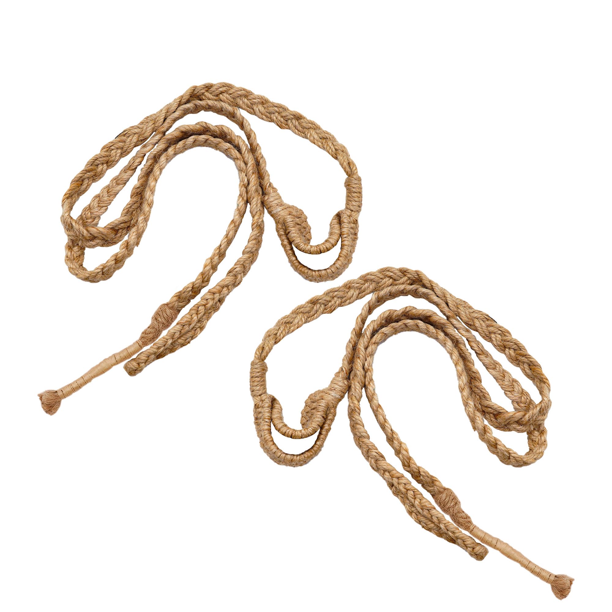 Lord of Battles Balearic Roman Greek Sling Handcrafted Braided Cords Throwing Slingshot for Historical Reenactments (Jute Sling Set of 2)