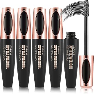 4 Pack 4D Silk Fiber Lash Mascara Extension Voluminous Fiber Mascara Waterproof & Smudge-Proof Mascara Long-Lasting No Flaking Natural No Clumping,All Day Exquisitely Full