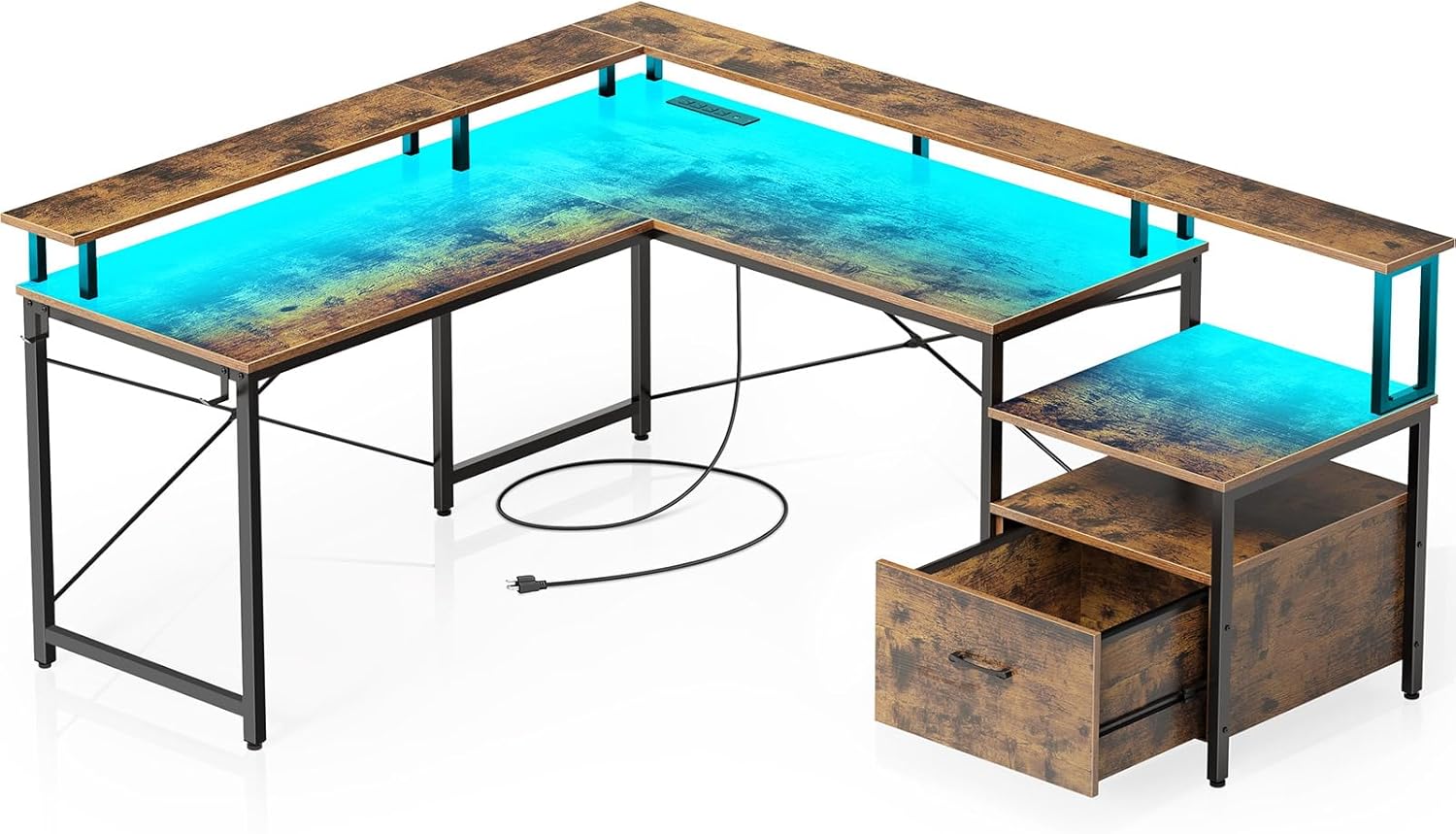 Rolanstar Computer Desk with File Drawer, 68 L Kuwait Ubuy