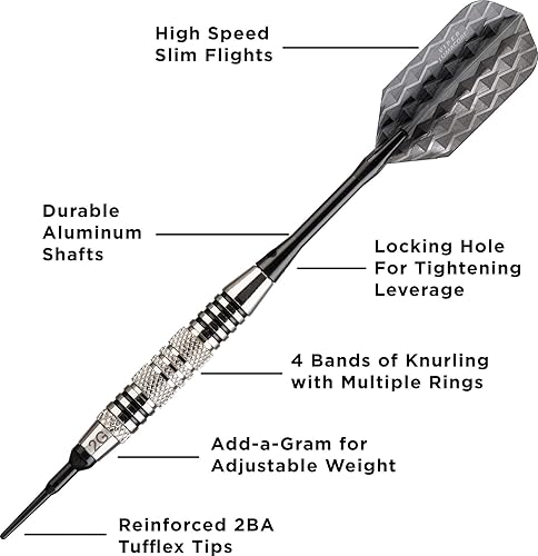 Miniatura 6 de Viper Bobcat dardos de peso ajustable con punta suave y estuche de almacenamientoviaje