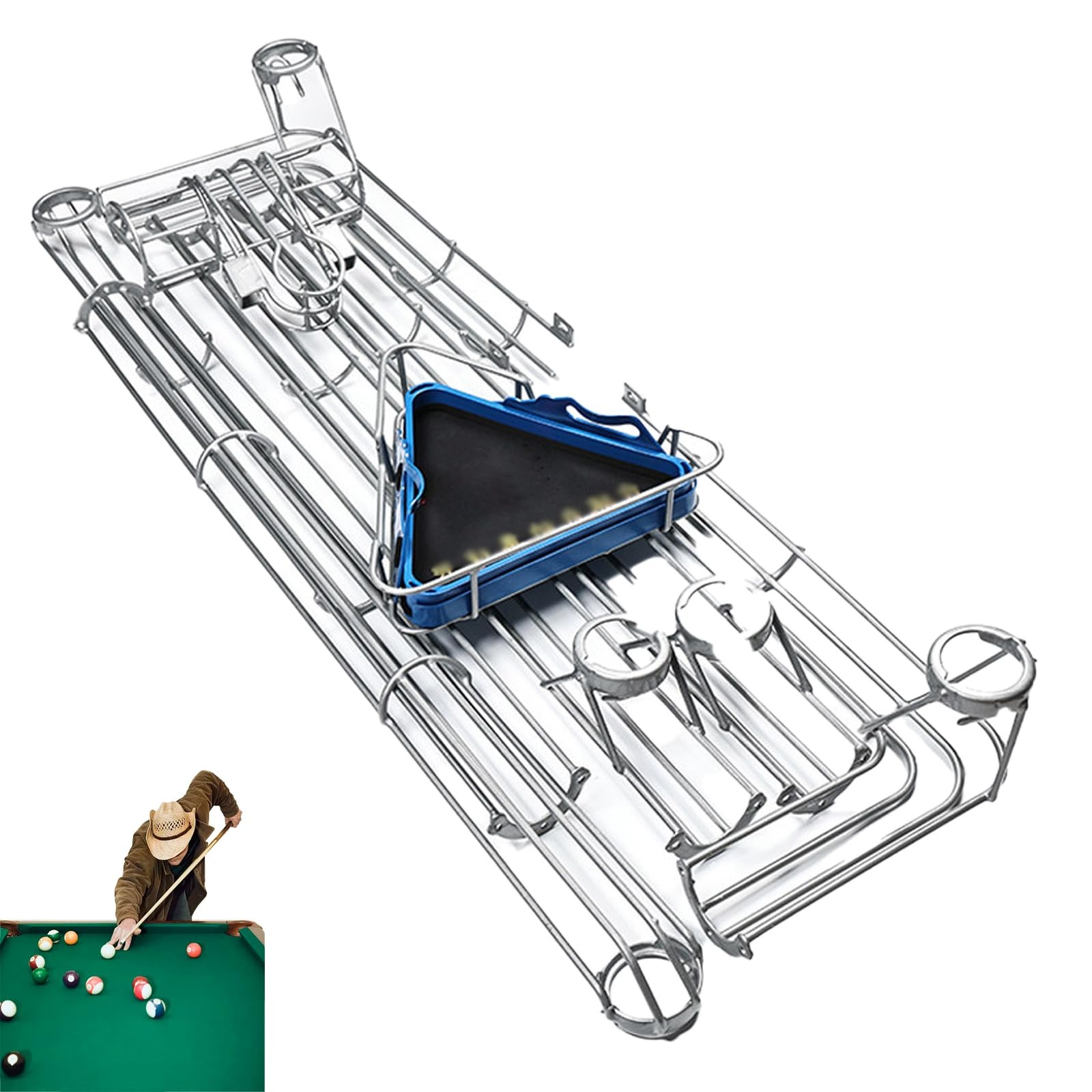Automatyczny retriever do stołu bilardowego, zestaw wytrzymałych metalowych szyn z trójkątem, instalacja zewnętrzna do stołów bilardowych 9 m, kompletny system zwrotu kuli