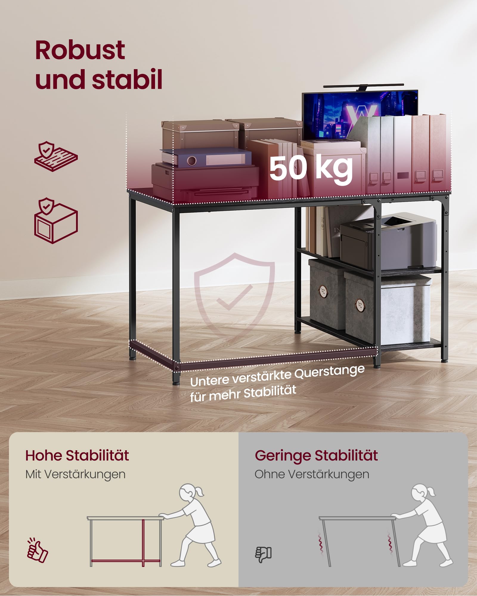 Vasagle Eckschreibtisch in L-Form – Bild 5