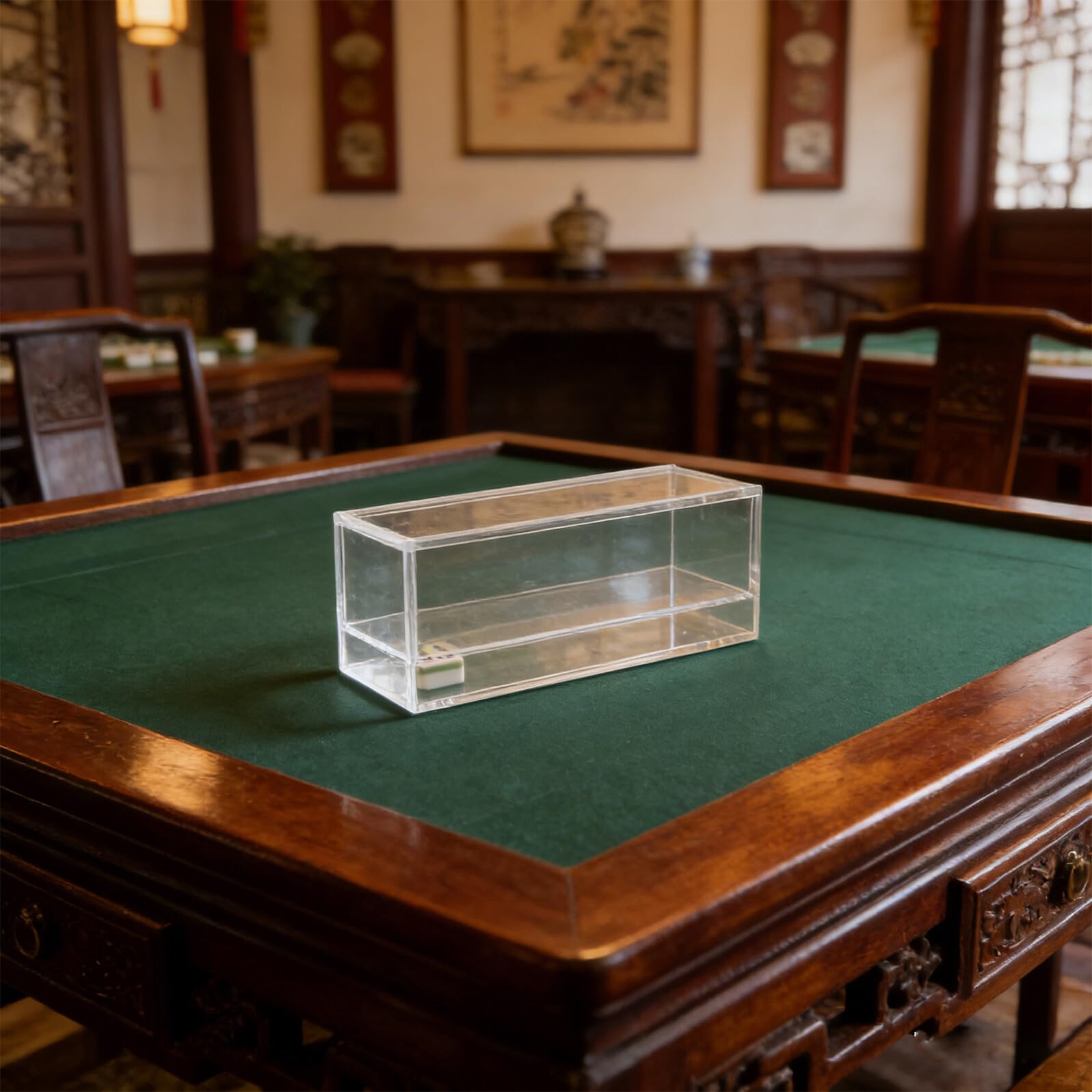 TOYANDONA Transparent Mahjong Tile Storage Box z Akrylu Komory Płytki i Karty Do Gry Przezroczysty Organizator Do Mahjonga Idealny Spotkania
