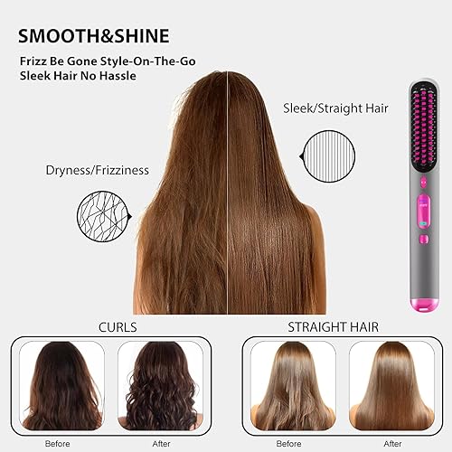 Miniatura 3 de Cepillo alisador de pelo inalámbrico, peine iónico para alisar el cabello 2023 Cepillo alisador portátil para mujeres, 9000mAh ultra largo, perfecto