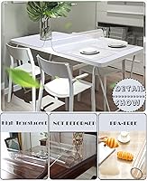 Vista 4 de Cubierta de escritorio de PVC transparente de 48x66 pulgadas, cubierta de mesa plástica personalizada de 0.059 in de grosor, protector de mesa