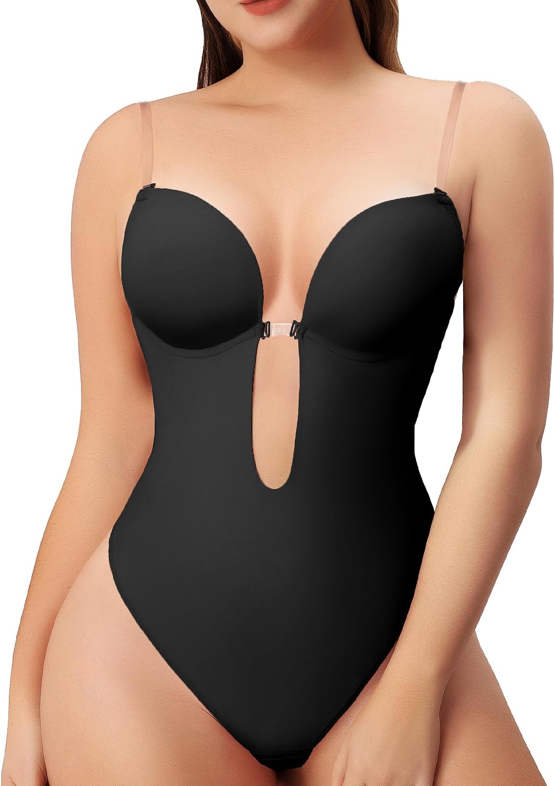Women Shapewear Backless Body Bra Shaper Womens Plus Size Plunge Invishaper Low Back Thong Bodysuits Open Crotch Daily Use