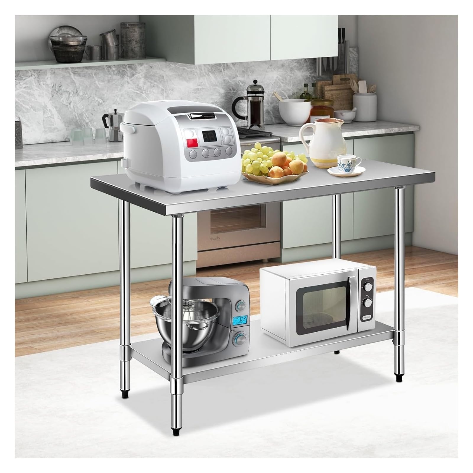 "Mesa De Cocina De Acero Inoxidable" Mesa De Preparación De Acero Inoxidable For Cocina, Catering, Mesa Comercial, Banco De Trabajo De Preparación De Alimentos, Mesa De Preparación De Alimentos Resis
