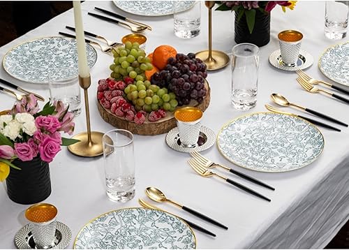 Miniatura 5 de Trendables Paquete de 120 tenedores de plástico resistente de dos tonos, impresionante tenedor de plástico desechable de doble color negro y dorado,