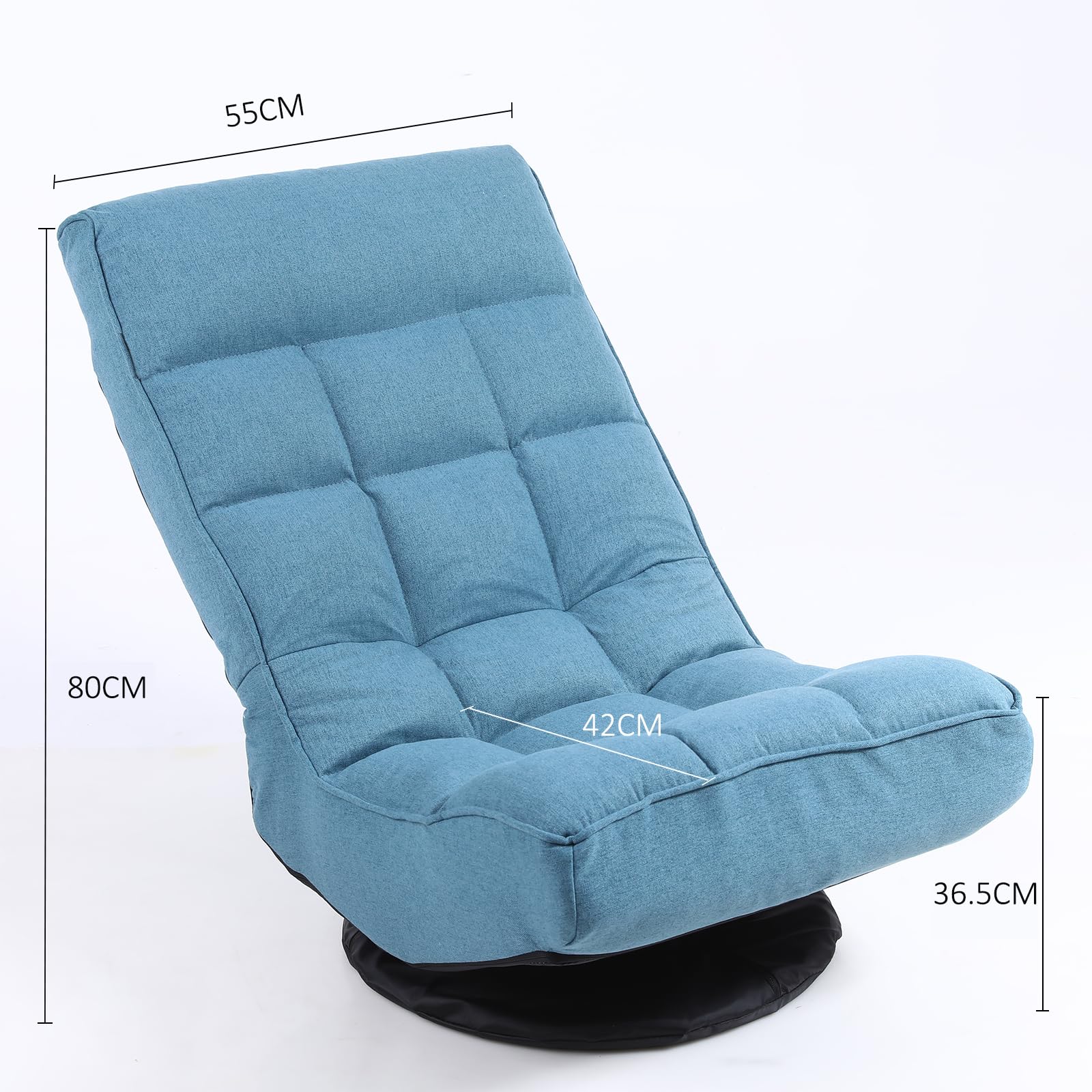 Silla de suelo hasta 160 kg, 6 niveles ajustables, sofá de suelo giratorio 360°