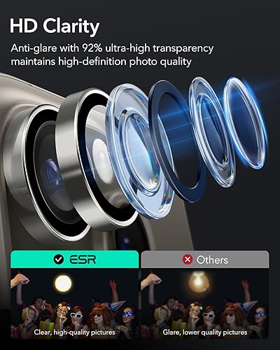 Miniatura 218 de ESR Protector de lente de cámara para Samsung Galaxy S23 Ultra, accesorios para Samsung S23 Ultra, vidrio templado ultrafino resistente a
