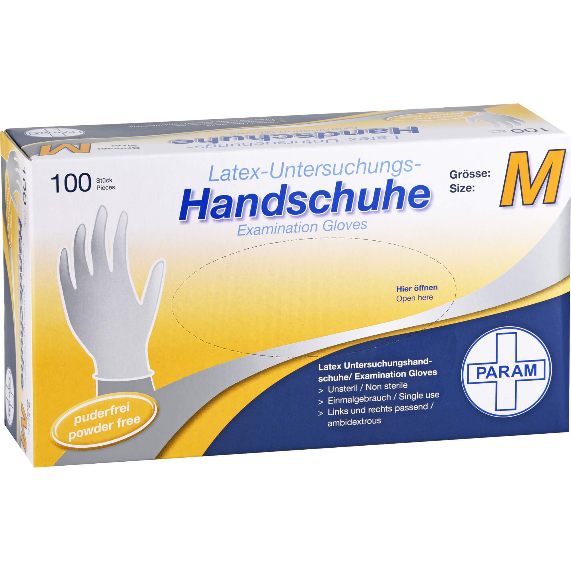 HANDSCHUHE Einmal Latex puderfrei M 100 St Gewerbe, Industrie & Wissenschaft