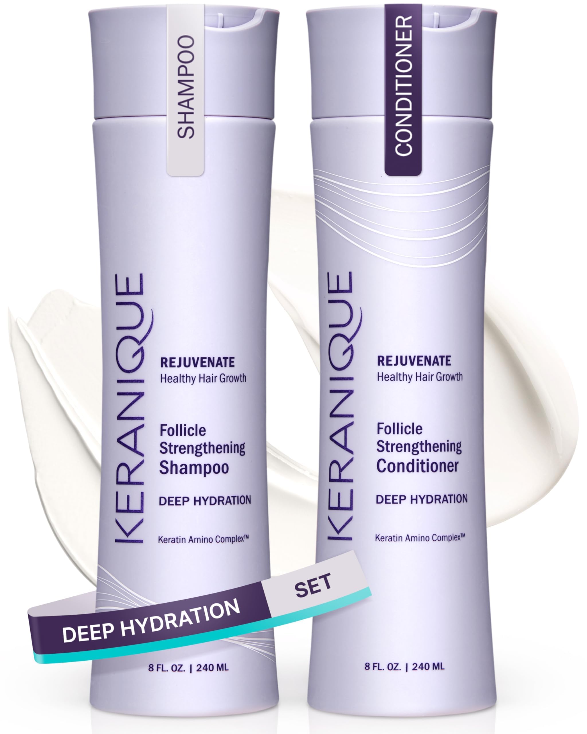 Sponsored Ad - Hydrating Shampoo and Conditioner Set - Deep Hydration Hair Shampoo and Conditioner for Repairing Natural Moisture with Keratin - Sulfate-Free Intense Hydrator for Dry, Thin, Damaged Hair