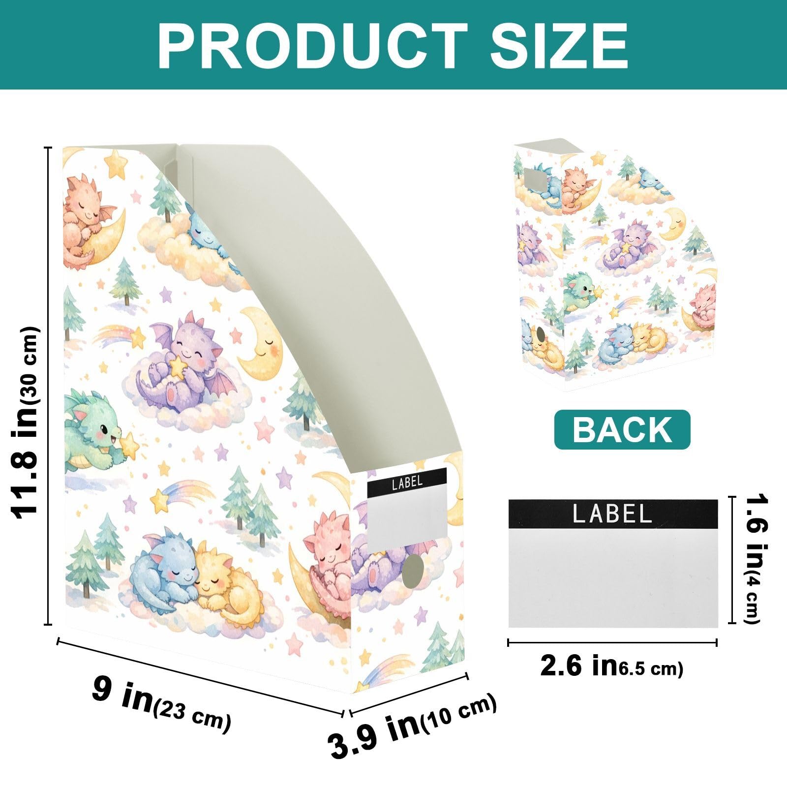 Uroczy smok pastelowy organizer na książki