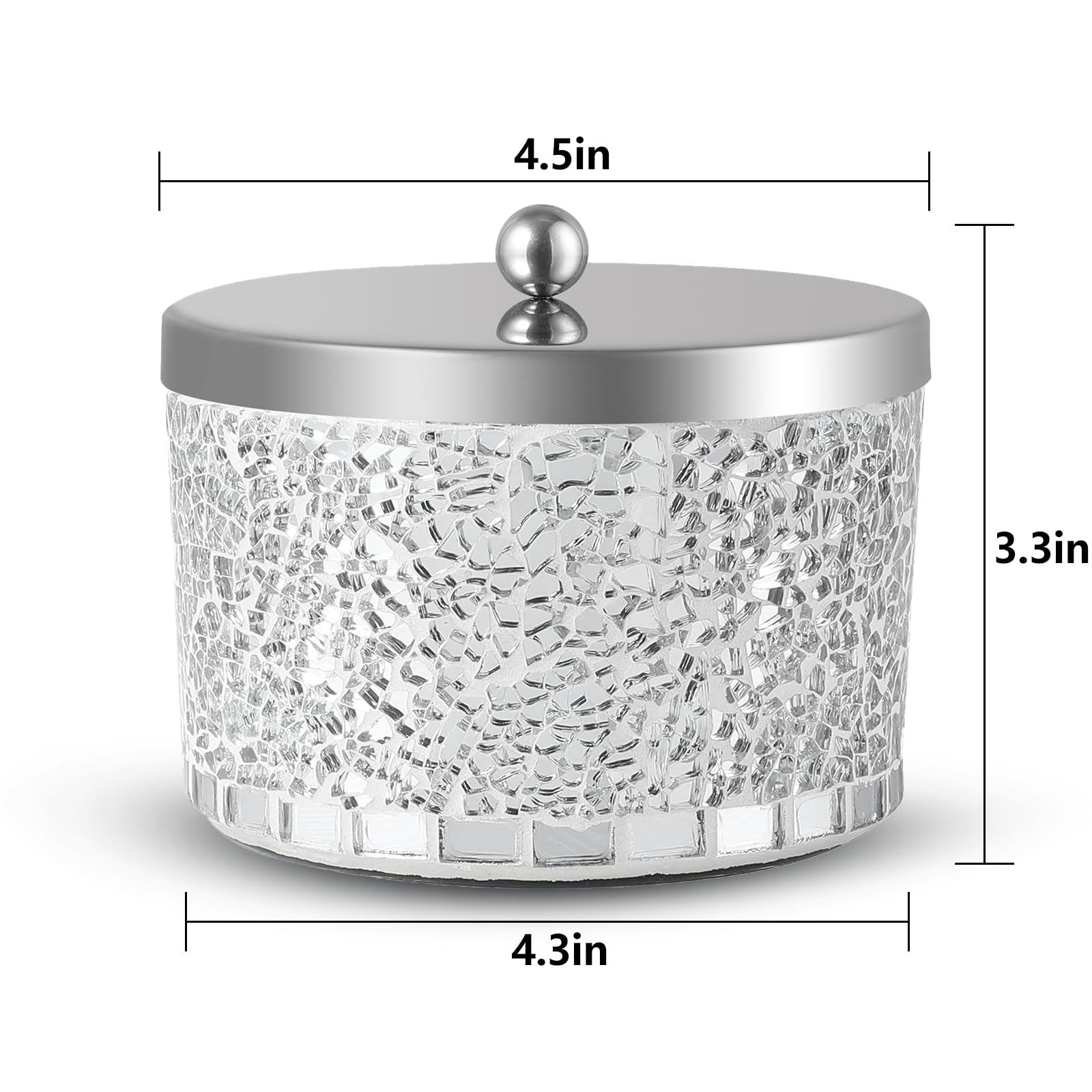 Alaza 4er-Set Transparente Aufbewahrungsgläser Mit Deckel – Für Wattestäbchen, Zahnseide & Kosmetik, 10,5x7 Cm