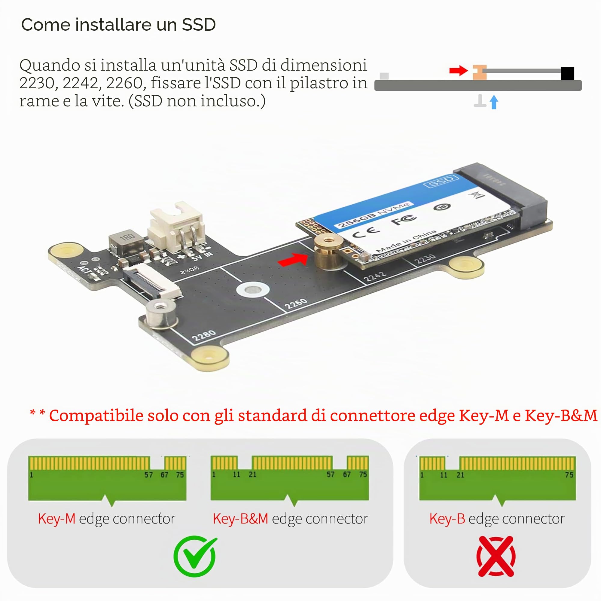 Custodia Mini PC ElectroCookie per Raspberry Pi 5 con SSD M.2 NVMe PCIe HAT e Illuminazione RGB Attiva (Custodia Nera + HAT M.2[X1001])