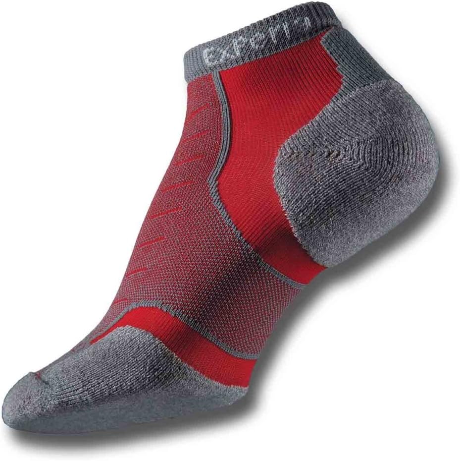 Thorlo Men's Experia CoolMax Micro Mini Crew Sock, Sunrise Red, 9