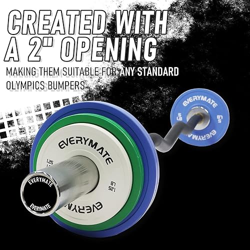 Miniatura 3 de EVERYMATE Placas de cambio de peso 1.25 libras, 2.5 libras, 5 libras, juego de discos olímpicos para entrenamiento de fuerza, placas de peso de 2