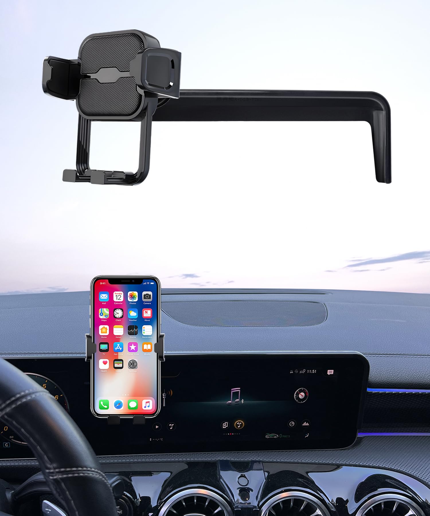 Masergogo Car Phone Holder for 2020-2025 Mercedes Benz CLA-Class/2020-2025 GLB-Class/2021-2025 GLA-Class/2019-2022 A-Class/2022-2025 EQB, 360°