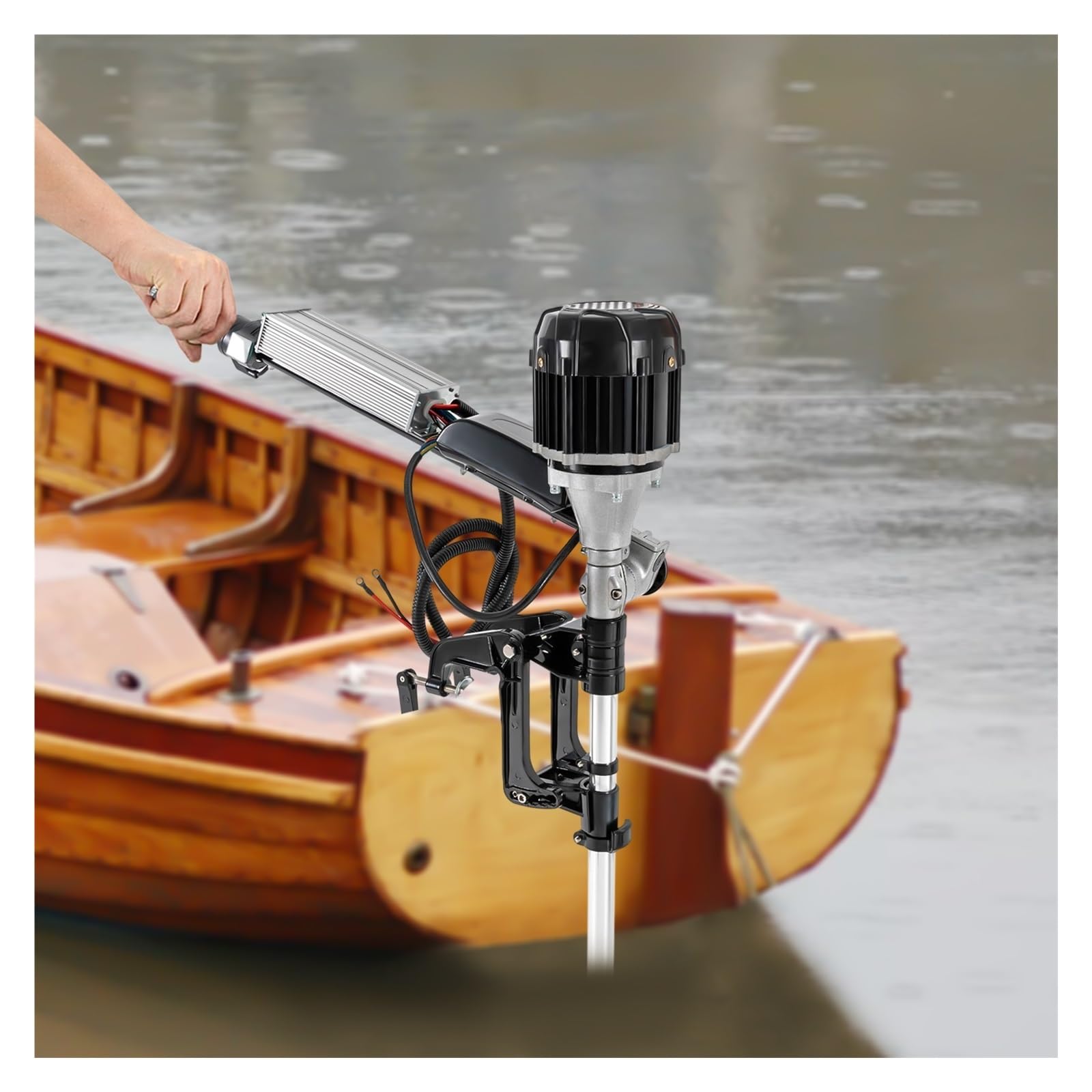 Motore Fuoribordo Elettrico For Barca A 5HP 1000W Avviamento Carrello Marino Elica Senza Spazzole Potente Spinta