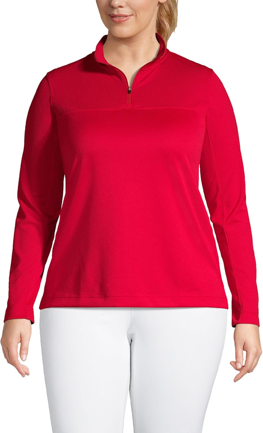 Lands' End Women's Textured Quarter Zip Pullover
