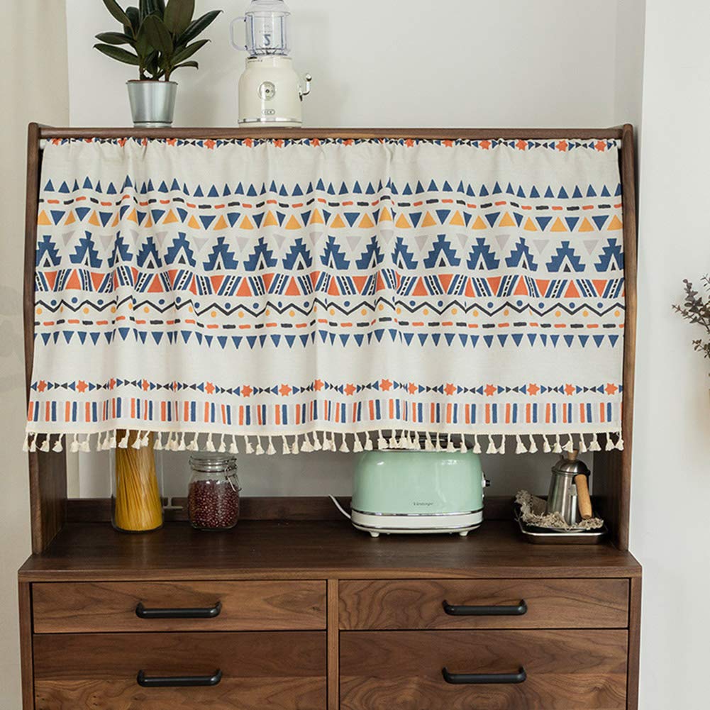 SERENEPEAK Short Curtains, Short Curtains for Kitchen Windows, Blackout Curtains for Small Windows, Drapery with Tassels, Rod Pocket Curtains(W68xH45cm/W27xH18in)