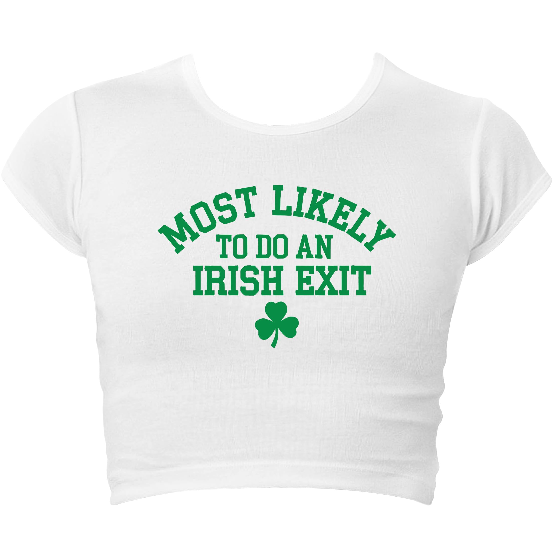 St. Patrick's Day Baby Tee | Premium Cap Sleeve Baby Rib Crop Top Shirt for Women