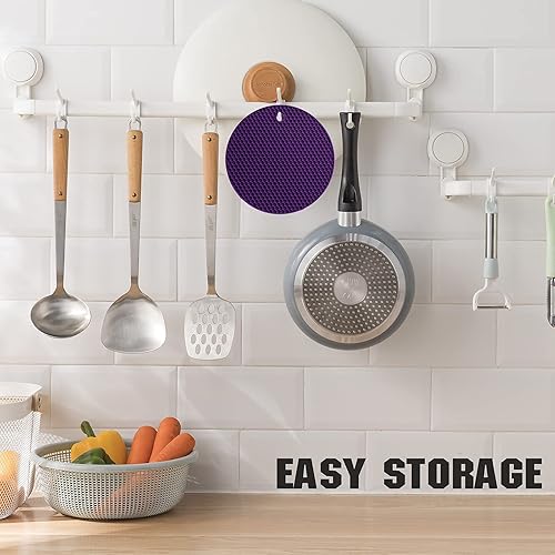 Miniatura 9 de Joyhalo Salvamanteles para platos calientes, almohadillas calientes para cocina, soportes de silicona para ollas y sartenes calientes, alfombrillas