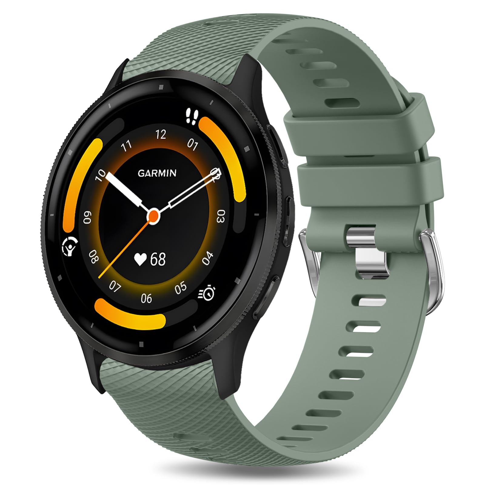 for Garmin Forerunner 255 Strap, 265 Strap, Venu 2/Venu 3/Vivoactive 4 45mm, 22mm Width Adjustable Soft Silicone Quick Release Band for 255/265 Music,Legacy Hero (Oliver Green)