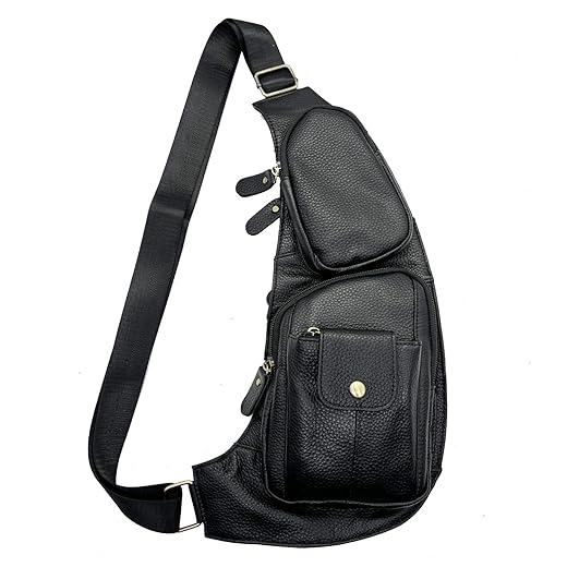 Bolsa tiracolo de couro para homens e mulheres, viagens, acampamento ao ar livre