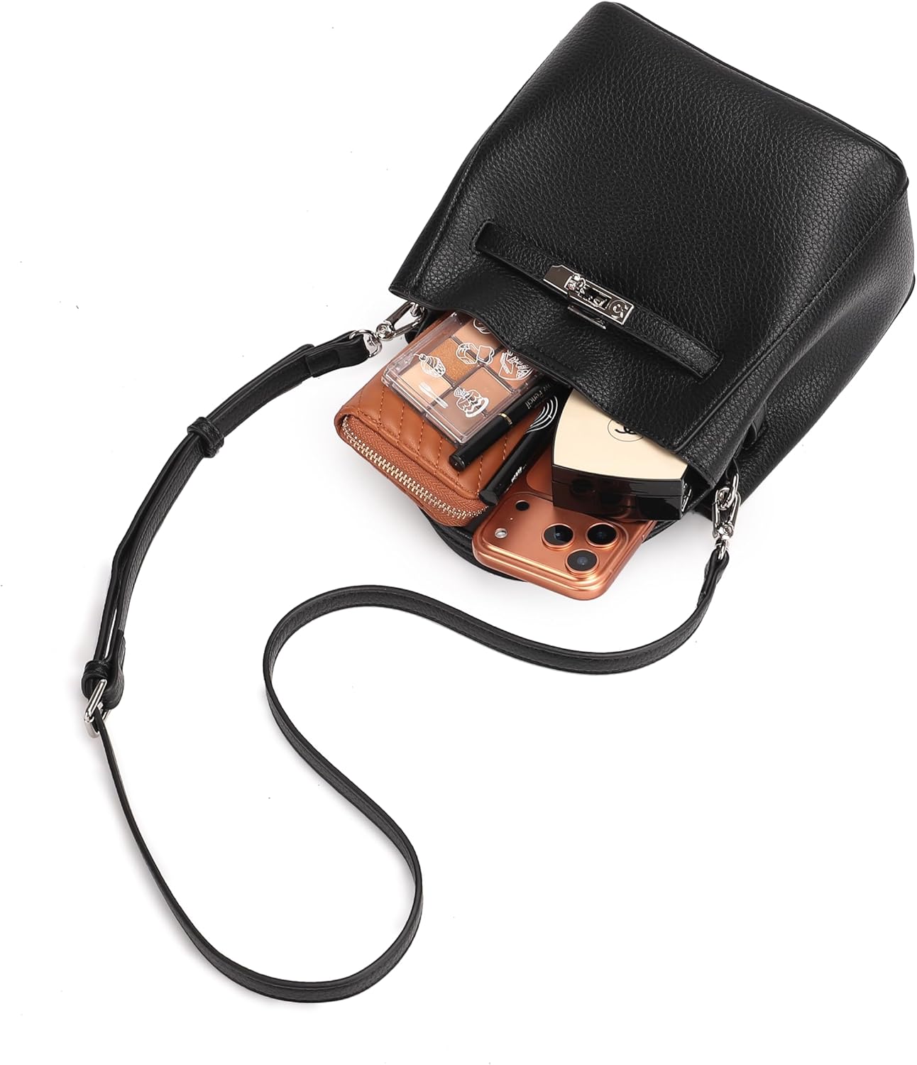 Ladies' wallet, light luxury bucket bag, lychee patterned handbag, high-end sense, one shoulder versatile crossbody bag - Image 7