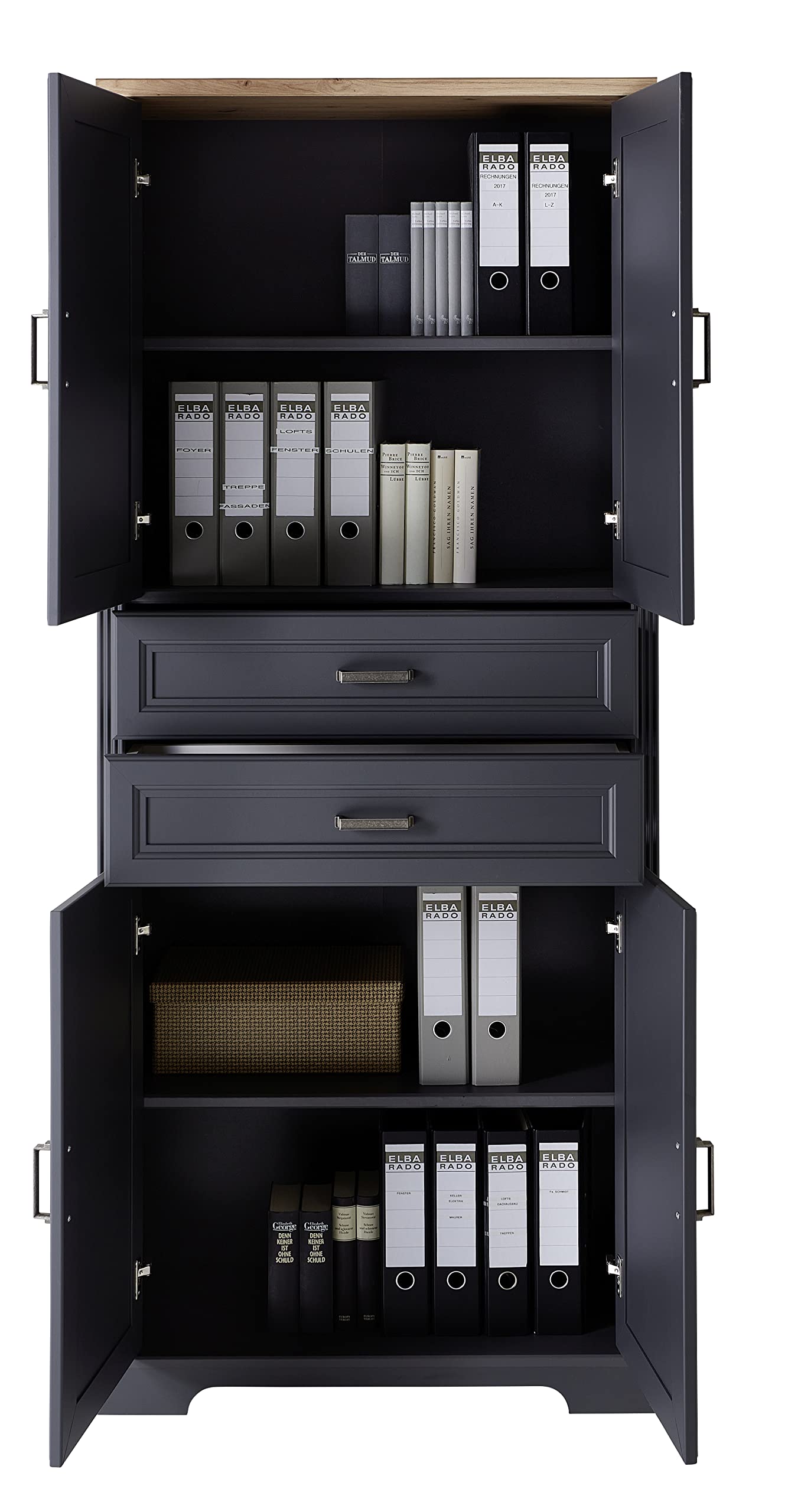 möbelando Büro-Set Bürokombi Arbeitszimmer Büroprogramm Büromöbel Jillana V (10-teilig)