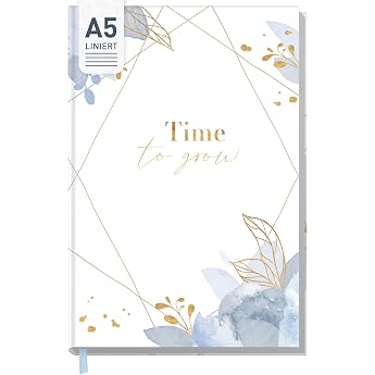 Trendstuff by H fft A5 Lined Notebook Time to Grow - 124 Pages 62 Sheets - Ideal as a Diary Journal Idea Book Writing Book - Sustainable and Climate Friendly Ideal f r Schule B ro & Alltag 124 linierte Seiten mit 90g/m -Papier Flexocover Fadenbindung & Leseb ndchen